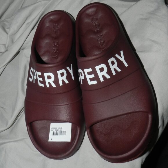Sperry Men's float Zero Water Absorption Slide Sandals BURGUNDY 🆕NWT🏃♀️💨⚡🚚 - Picture 3 of 16